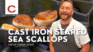 Cast Iron Seared Sea Scallops  Chef Lee Chizmar  Tips amp Techniques [upl. by Gimble]