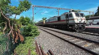 High Speed Crossing Of ICF Express Train With Wap7 4K [upl. by Ahtelra766]