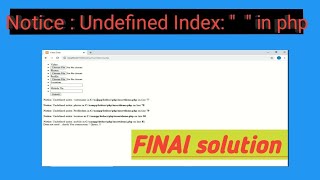 how to fix undefined index error in PHP [upl. by Enitsirk834]