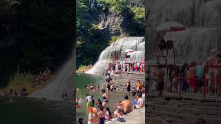 ✨SWIM ✨in a WATERFALL  Robert Treman State Park 🤿 Finger Lakes Forest Bathing in Ithaca NY [upl. by Nealon]