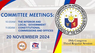 CA COMMITTEE MEETINGS ON THE INTERIOR AND LOCAL GOVERNMENT CSC AND PLENARY SESSION 112024 [upl. by Grearson]