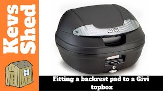 Fitting a backrest pad to a Givi topbox [upl. by Naira]