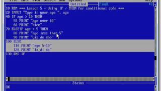 The basics of QBasic  Lesson 5 IF statements [upl. by Alohcin375]