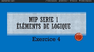 Exercice 4 Série 1 Algèbre S1 20232024 MIP [upl. by Alodee]