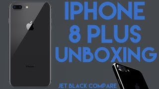 iPhone 8 Plus Unboxing Space Grey  Jet Black Comparison [upl. by Darnok]