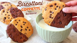 BISCOTTONI COPPIETTE BICOLORE Senza Burro e Senza Uova  Biscotti da Inzuppo per ColazioneMerenda [upl. by Durtschi453]