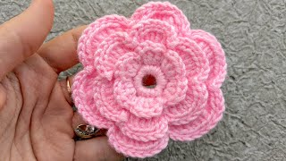 Crochet TripleLayer Flower [upl. by Iveksarap535]