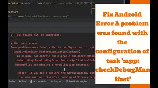 How to Fix Android Error A problem was found with the configuration of task appcheckDebugManifest [upl. by Ellednek]