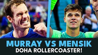 Andy Murray vs Jakub Mensik ROLLERCOASTER  Doha 2024 HIghlights [upl. by Nations]