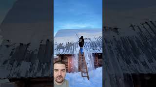 House roof snow removal process [upl. by Ahsitahs73]