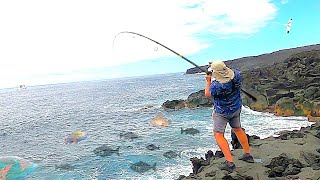 Pêche Du Bord de Mer Sur 1 Spot Incroyable Route Des Laves fishingRéunion974 [upl. by Gradeigh]