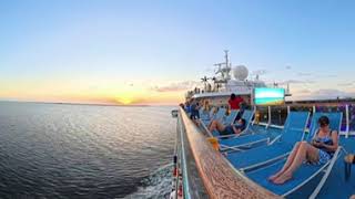 360° Timelapse Sunset Departure from Tampa Bay on Margaritaville at Sea Islander [upl. by Irahk]