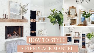 MANTEL DECORATING IDEAS  How to Style a Fireplace Mantel  FARMHOUSE LIVING [upl. by Cralg]