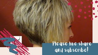 How To Short Stacked Haircut and Bob Haircut with Bangs by Radona [upl. by Tawney]