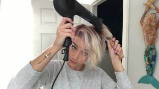 Pixie or Bob blow out tutorial for smooth swoop bang [upl. by Sterrett]