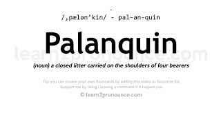 Pronunciation of Palanquin  Definition of Palanquin [upl. by Akapol844]