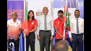 Flag Bearer Awarding Ceremony for Team Maldives at the opening ceremony of the Paris 2024 Olympics [upl. by Auric]