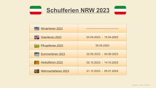 Schulferien NRW 2023 [upl. by Zorine]