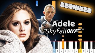 Adele Skyfall Piano Tutorial Beginner [upl. by Arlyn]