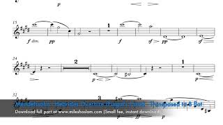 TRANSPOSED CLARINET PART HEBRIDES OVERTURE Fingals Cave  B FLAT [upl. by Annaek]