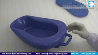 Bed Pan with Lid  Adult Polypropylene Autoclavable Item Code HH920 [upl. by Nodgnal]