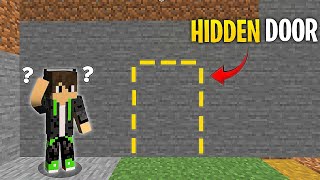 How To Make Hidden Door In Minecraft  Easy Secret Door Minecraft  Minecraft Hidden Door Tutorial [upl. by Adnotal]