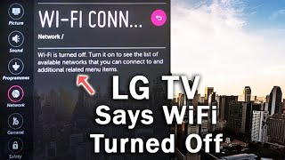 LG TV WiFi Turned Off Problem  How to Turn ON [upl. by Ajile]