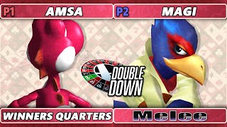 Double Down 2022 Winners Quarters  aMSa Yoshi Vs Magi Falco Smash Melee  SSBM [upl. by Dihahs297]