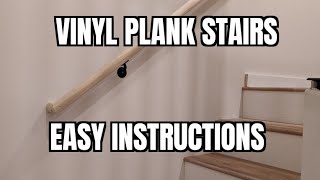 How to Vinyl Plank Stairs Step by step [upl. by Nolie]