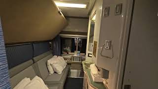 Superliner Bedroom A is small and quiet on Empire Builder Amtrak train 8 [upl. by Curran]