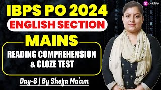 IBPS PO Mains 2024  Reading ComprehensionCloze TestError Spotting  English by Shefa Maam Day6 [upl. by Ennairak64]