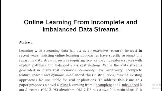 Online Learning From Incomplete and Imbalanced Data Streams [upl. by Arbmat]