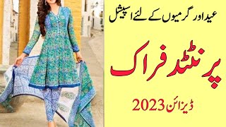 Latest Printed frock design 2023 for cotton lawn frock k design new for Eid [upl. by Onitnelav]