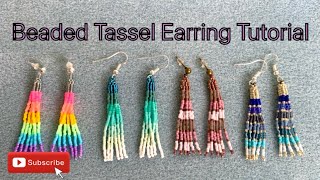 Beaded tassel earring tutorial [upl. by Sion]