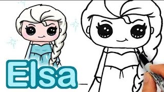 Princess Elsa Drawing Painting and Coloring for Kids  Draw So Easy [upl. by Aneloj]