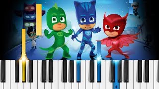 PJ MASKS Theme Song  Piano Tutorial  Piano Cover [upl. by Cyrillus]