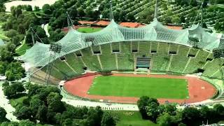 Olympiastadion München vom Olympiaturm gefilmt [upl. by Chatav]