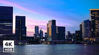 Twilight cruise from Odaiba to Asakusa Tokyo Mizube Line  4K HDR with Binaural Japanese Sounds [upl. by Ynttirb896]