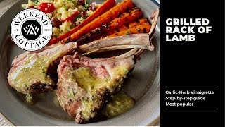 The best GRILLED RACK OF LAMB  with GarlicHerb Vinaigrette [upl. by Kristie889]