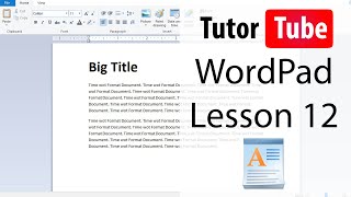 WordPad  Tutorial 12  Indent [upl. by Milewski]