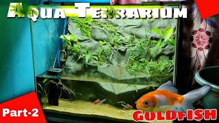 💚 Huge Natural Aqua Terrarium  Paludarium  Planted Tank  Part  2 Adding Goldfish [upl. by Kirenoj]