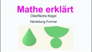 Oberfläche Kegel  Formel Herleitung Mathe erklärt von Lars Jung [upl. by Thgiwed253]