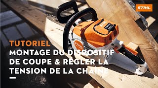 Monter le guidechaîne et la chaîne tendre la chaîne  Instructions STIHL [upl. by Name306]