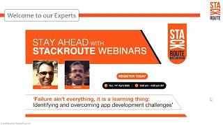 Identifying and overcoming app development challenges  StackRoute Webinar [upl. by Aerdna]