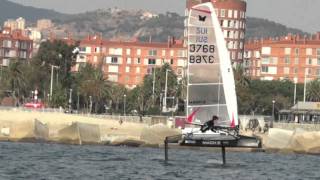 International Moth sailing in Barcelona  Henri Baudet [upl. by Otha]