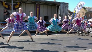 Scottish Highland Dancing display to quotCry of the Celtsquot during 2022 Stonehaven Feein Market [upl. by Brand]