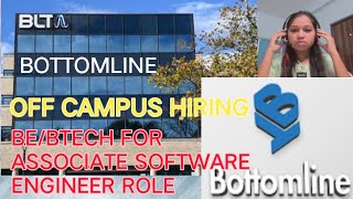 bottomline Software Company OffCampus hiring Apply who are eligible [upl. by Cutter]