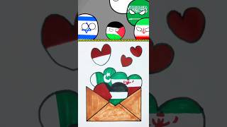 Palestine 🇵🇸 Allies 🇮🇷🇲🇨🇵🇰 Flag Drawing trending art countryballs shorts [upl. by Ititrefen]