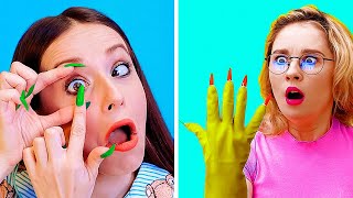 RELATABLE GIRLY STRUGGLES WITH LONG NAILS  Funny Girls Problems And Fails by 123 Go Live [upl. by Tenej]