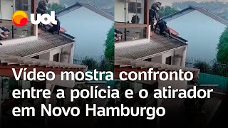 Atirador em Novo Hamburgo vídeo mostra cerco e tiroteio entre policiais e homem que matou 3 pessoas [upl. by Naillimxam]